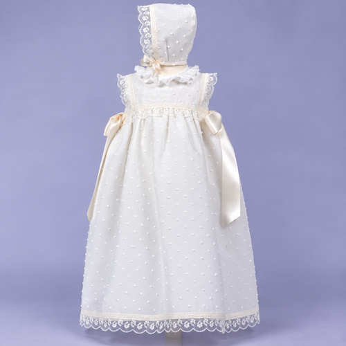 Batón plumeti de organza con capota