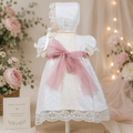 Vestido tul bordado con manga corta