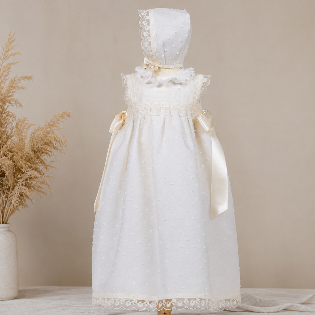 Batón plumeti de Organza con capota