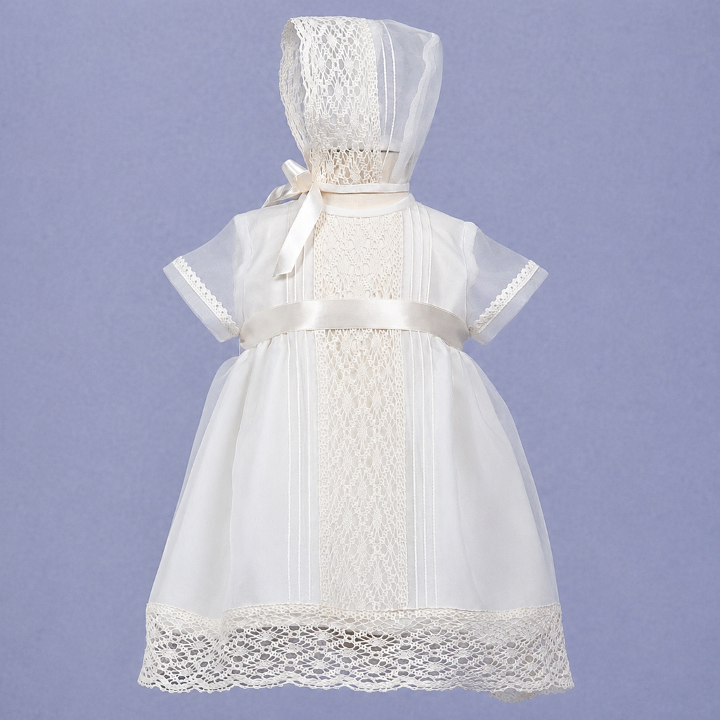 Vestido cristal jarestas con capota manga corta