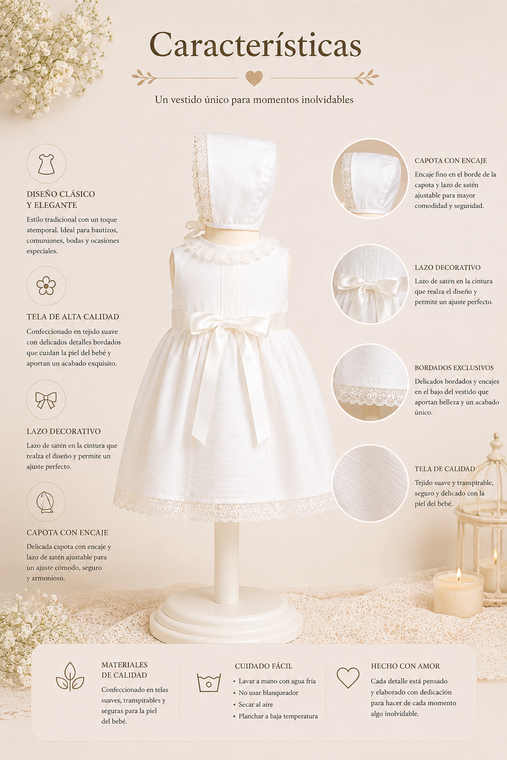 Vestido cristal con capota