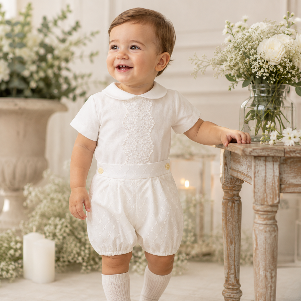 Conjunto tul niño con camisa organza