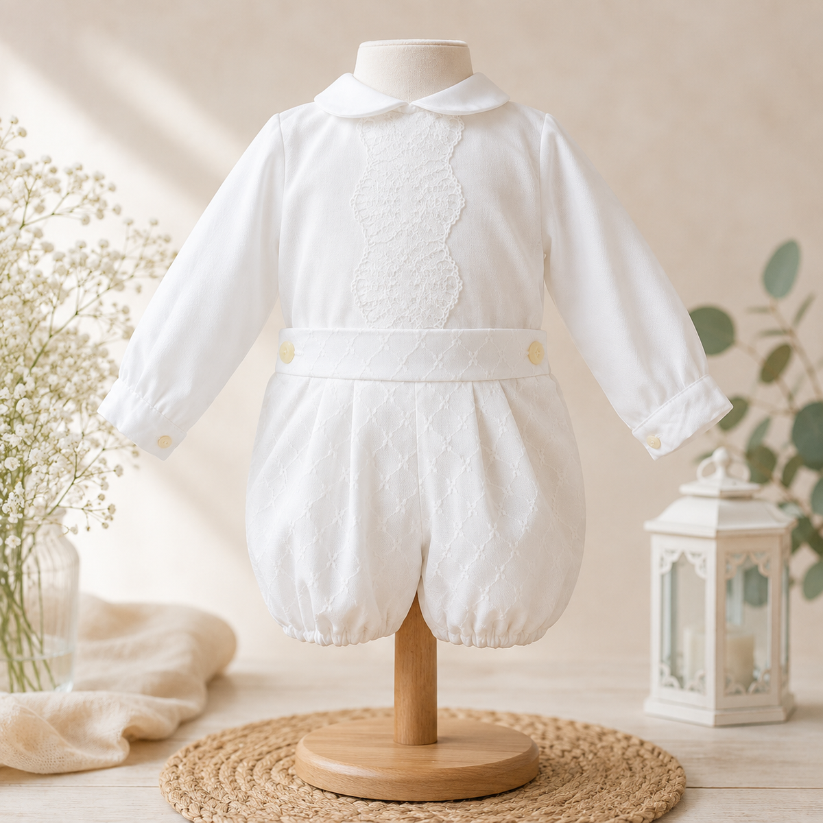 Conjunto niño tul con camisa organza manga larga