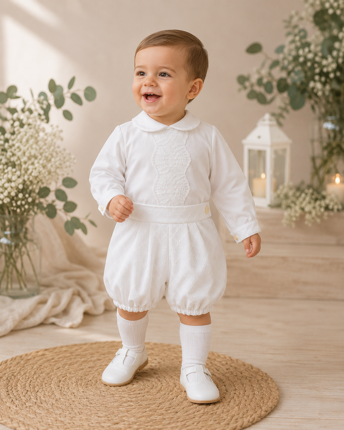 Conjunto niño tul con camisa organza manga larga
