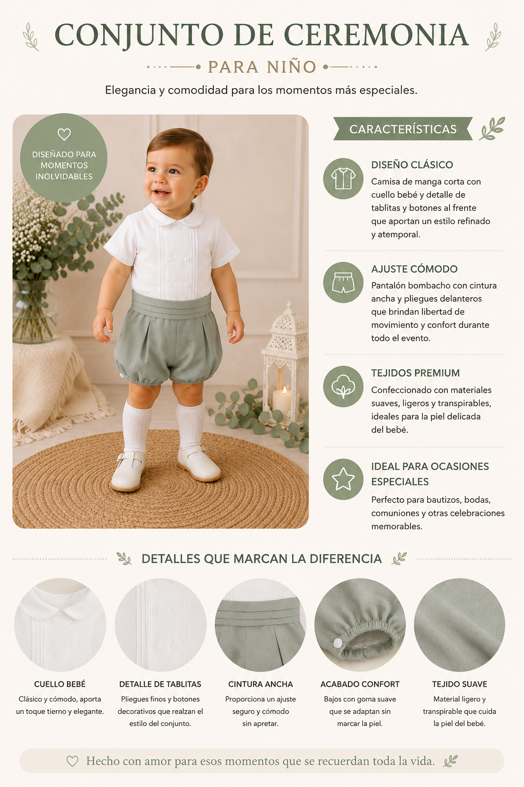 Conjunto niño camisa botones corrales