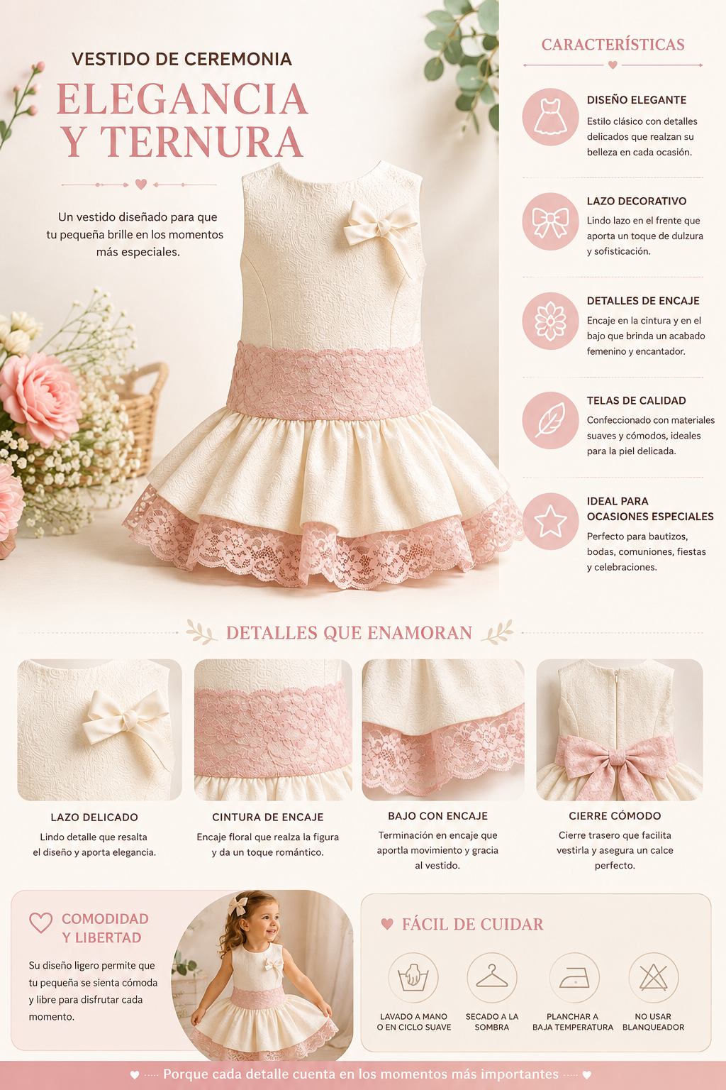 Vestido talle bajo ceremonia jacquard