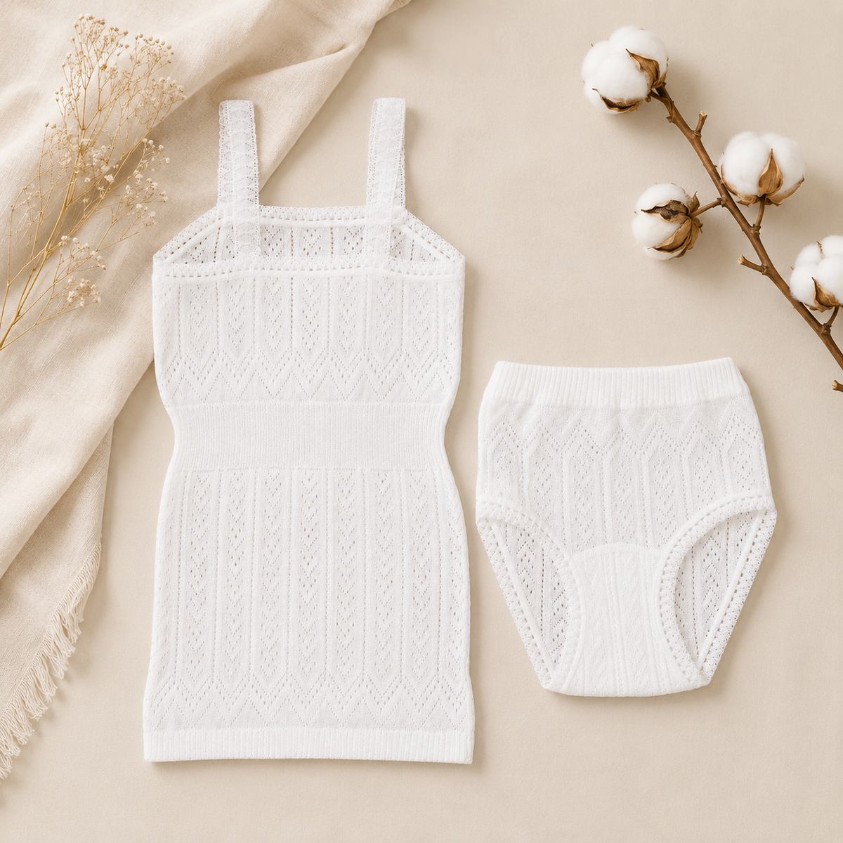 Conjunto ropa interior niña calado